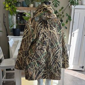 Vintage 70s Golden retriever Camouflage Hooded zip up Jacket size L/XL NWOT